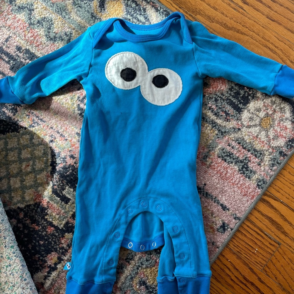 Cookie Monster Snap Onesie